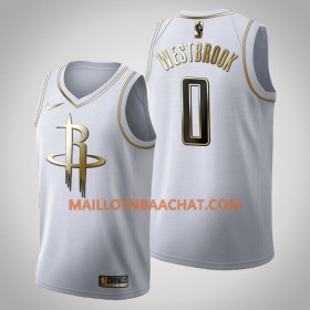 Maillot NBA Houston Rockets Russell Westbrook 0 Nike 2019-20 Blanc Golden Edition Swingman - Homme